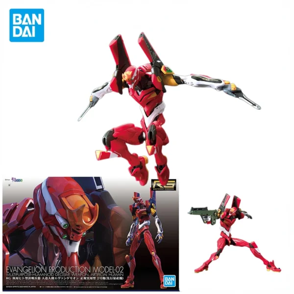 In Stock Original Bandai Gundam RG EVA EVANGELION PRODUCTION MODEL-02 Anime Action Figure Model Toys Collectible Ornaments Gifts