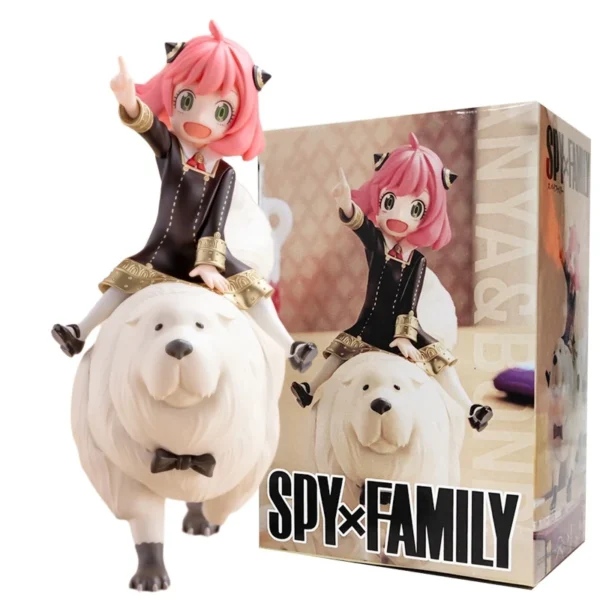 14cm SPY×FAMILY Anya Anime Figure Bond Anya Forger Action Figures Kawaii Girl Riding Dog Figurine PVC Collection Model Doll Toy