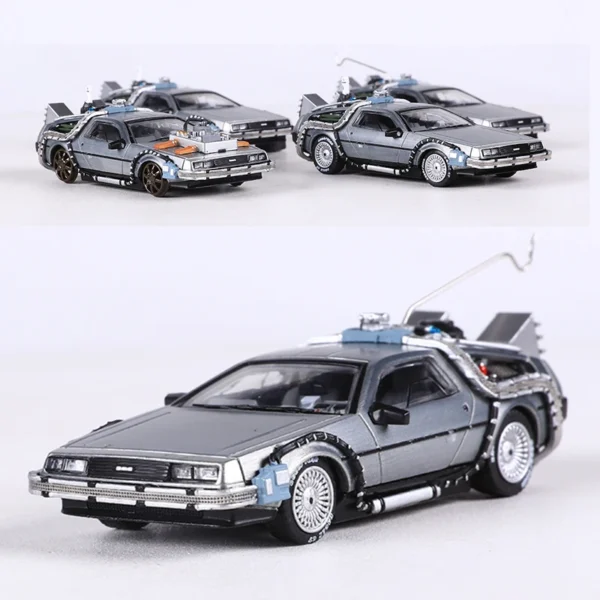 MJ 1:64 DeLorean DMC I II III  Back To The Future Time Machine Mr.Fusion Diecast Toy Vehicle Car Model