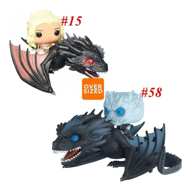 FUNKO POP Game Of NIGHT KING & ICY VISERION #58 Daenerys Rides Dragon #15 Throne Action Toy Figures Collectible Model With Box