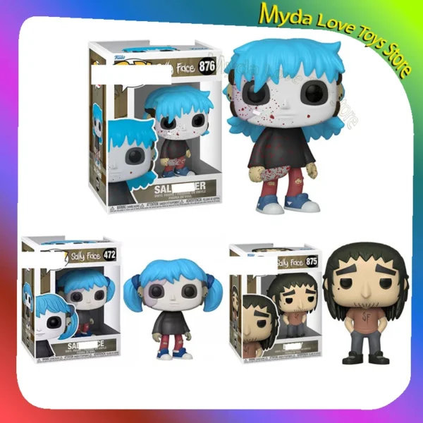 Funko Pop Sally Face Action Figures Horror Suspense Puzzle Game Larry Periphery Model Garage Kit Toy Ornament Kid Christmas Gift