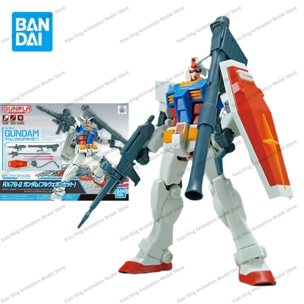 Bandai Original GUNDAM EG ENTRY GRADE 1/144 RX78 Full Weapon Anime Action Figure Assembly Model Toys Model Gifts for Children