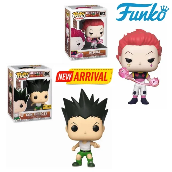 Funko Pop Television Hunter Gon Freecss 802# Hisoka 652# Vinyl Figure Collection HOT TOPIC Model Toys for Children Birthday Gift