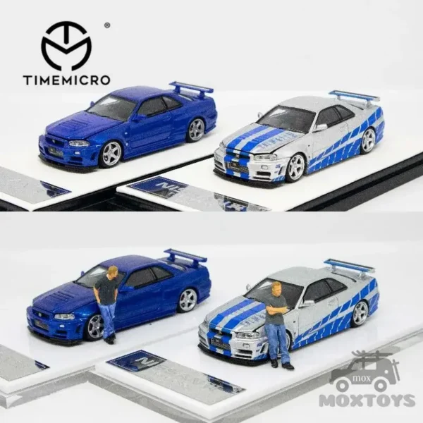 TIME MICRO 1:64 Nissan Gtr R34 open cover Fast & Furious car Diecast Model Car Presale