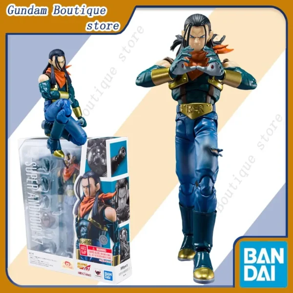 Bandai Genuine SHF Dragon Ball SUPER ANDROID 17 Anime Action Figure Collectible Joints Movable Model Toy Ornaments Gift Children