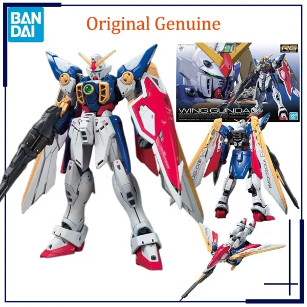 Original Genuine Bandai Anime WING GUNDAM RG 1/144 XXXG-01W Assembly Model Toys Action Figure Gifts Collectible Ornaments Kids