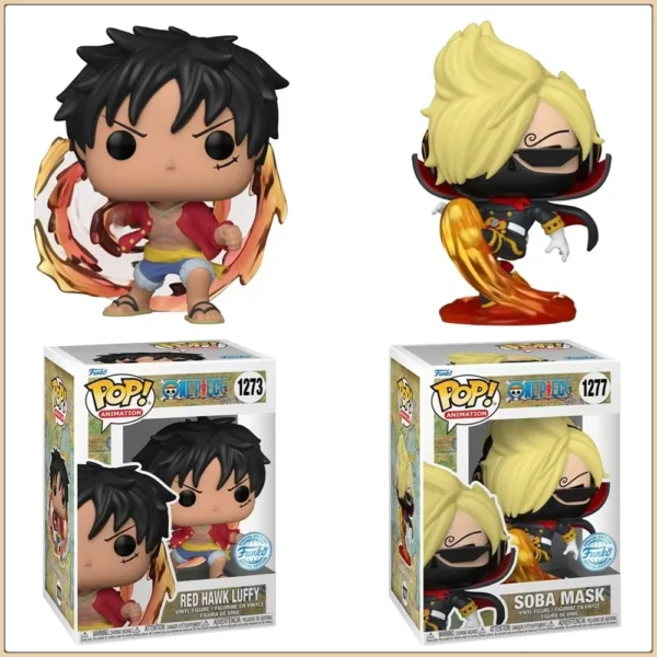 Funko Pop ONE PIECE Action Toy Figures Red Hawk Luffy Soba Mask Rare Limited Anime Peripherals Model Ornament Decoration Gifts