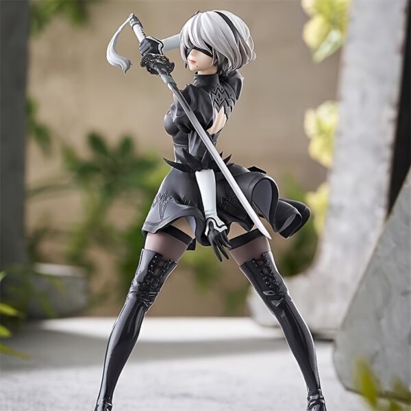 Dynamic Sword-Wielding Female Anime Statue - Collectible Black & White Figure with Detailed Design, High-Quality Material - Perfect Gift for Anime Fans & Collectors, Anime Figurine, Sleek Character Design, Intricate Detailing