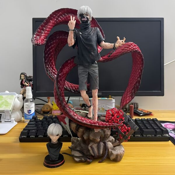 Anime Vampire for Man PVC Statue - Red & Black Gothic Collectible Figure with Snake Hair & Chains, Detailed Anime Character Decor for Halloween, Valentine's Day Gifts, Party Favors, Vampire Decor