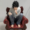 [Handcrafted Anime Figure] Handcrafted Anime PVC Figure with Black Hair, White Liner & Blue Pants | Exquisite Red Chair Seat Statue, Detailed Craftsmanship, Sturdy Structure - Gift for Ages 14+, Car Interior Decoration, Retro Design, Anime Figurine